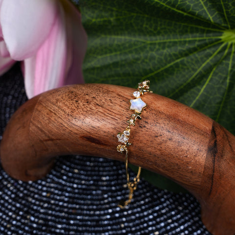 Celestial Starry Opal & Zircon Bracelet