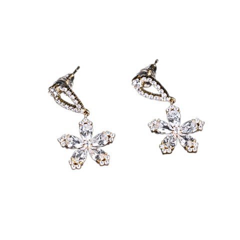 Luxury Floral Crystal Drop Earrings