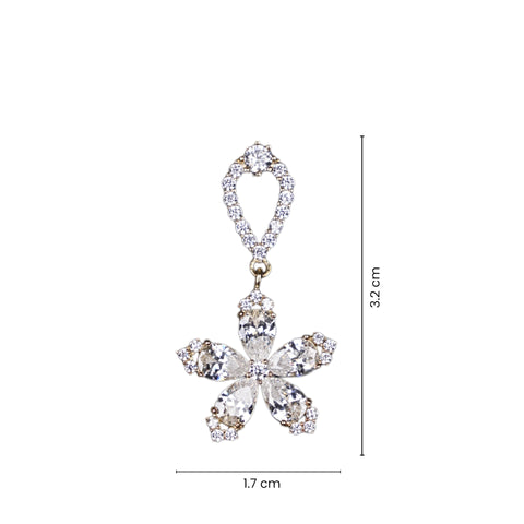 Luxury Floral Crystal Drop Earrings