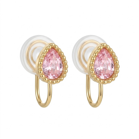 Bria By Saar 18K Gold Triangular Stud Setting Earrings For Women & Girls | Premium Glossy Finish Anti-Tarnish Earrings | Stylish Daily Wear Fashion Jewellery