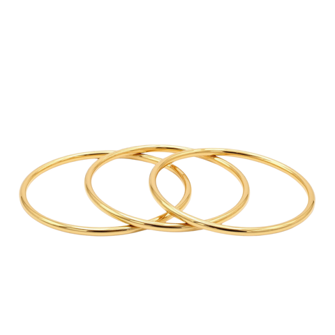 Bria By Saar 18K Gold Cubic Zirconia Gold-Plated Bracelet For Women & Girls | Premium Glossy Finish Anti-Tarnish Bracelet | Stylish Daily Wear Fashion Jewellery For Party, Casual & Gifting (Set of 3)