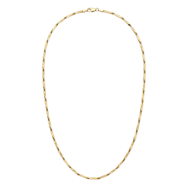 Stainless Steel Golden Fancy Zig-Zag Link Chain For Men & Women | Premium Glossy Finish Anti-Tarnish Necklace | Stylish Fashion Jewellery For Daily Wear