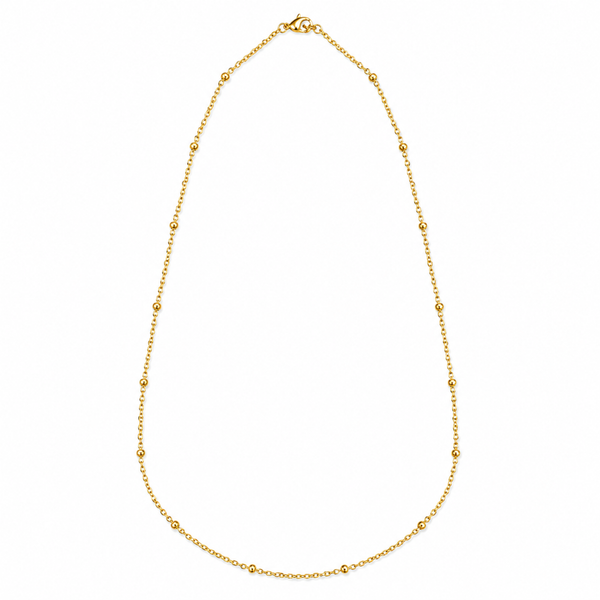 Stainless Steel Golden Cuban Link & Ball Chain For Men & Women | Premium Glossy Finish Anti-Tarnish Necklace Chain | Stylish Fashion Jewellery For Daily Wear