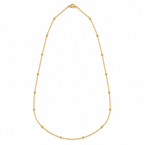 Bria By Saar Stainless Steel Golden Cuban Link & Ball Chain For Men & Women | Premium Glossy Finish Anti-Tarnish Necklace Chain | Stylish Fashion Jewellery For Daily Wear