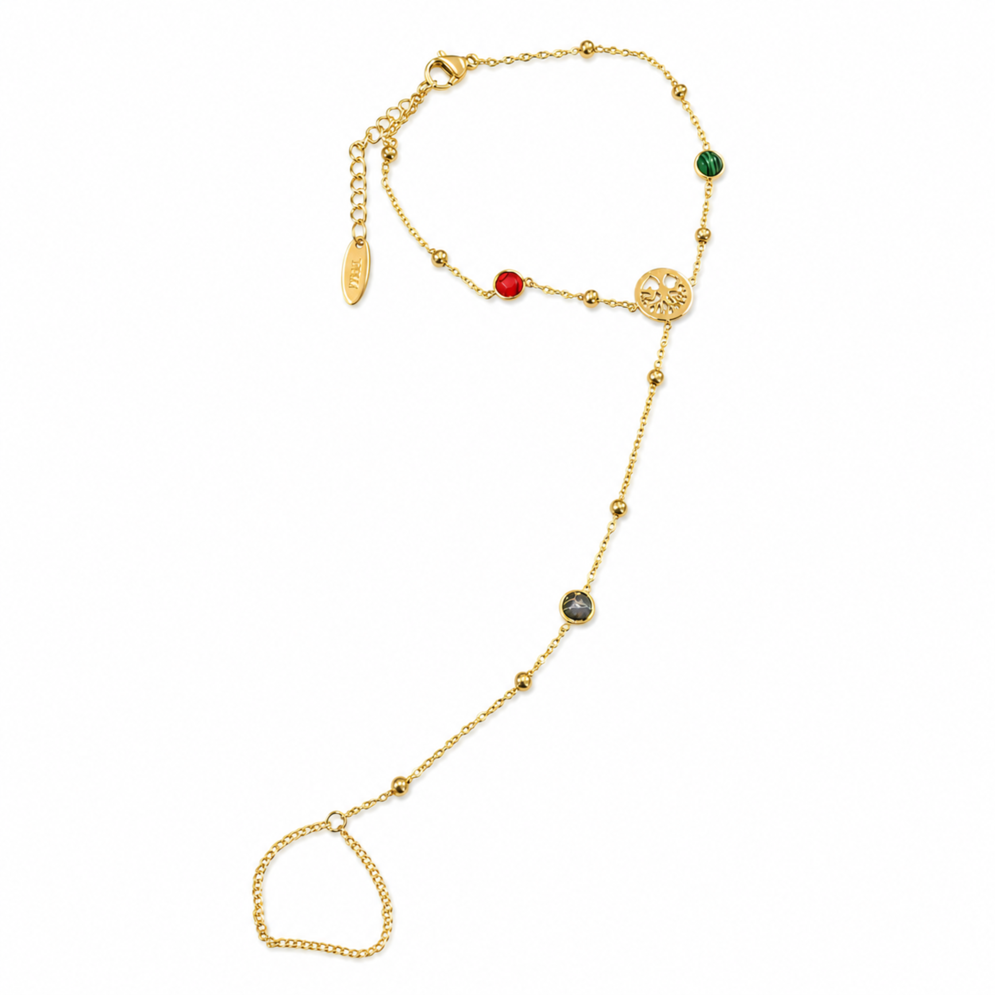 Bria By Saar 18K Gold Hathphool For Women & Girls | Premium Glossy Finish Anti-Tarnish Hand Bracelet Jewellery | Elegant Traditional & Contemporary Fashion Accessory For Party, Wedding, Festive & Gifting