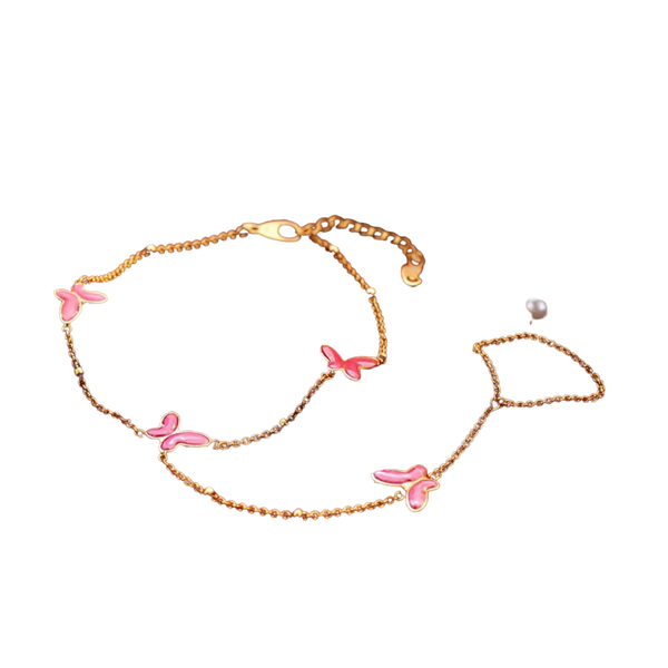 18K Gold Hathphool For Women & Girls | Premium Glossy Finish Anti-Tarnish Hand Bracelet Jewellery | Elegant Traditional & Contemporary Fashion Accessory For Party, Wedding, Festive & Gifting