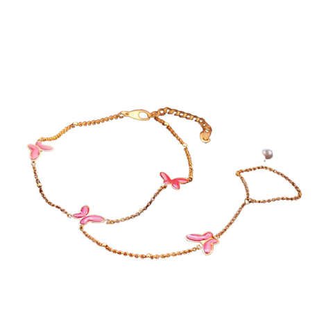 Bria By Saar 18K Gold Hathphool For Women & Girls | Premium Glossy Finish Anti-Tarnish Hand Bracelet Jewellery | Elegant Traditional & Contemporary Fashion Accessory For Party, Wedding, Festive & Gifting