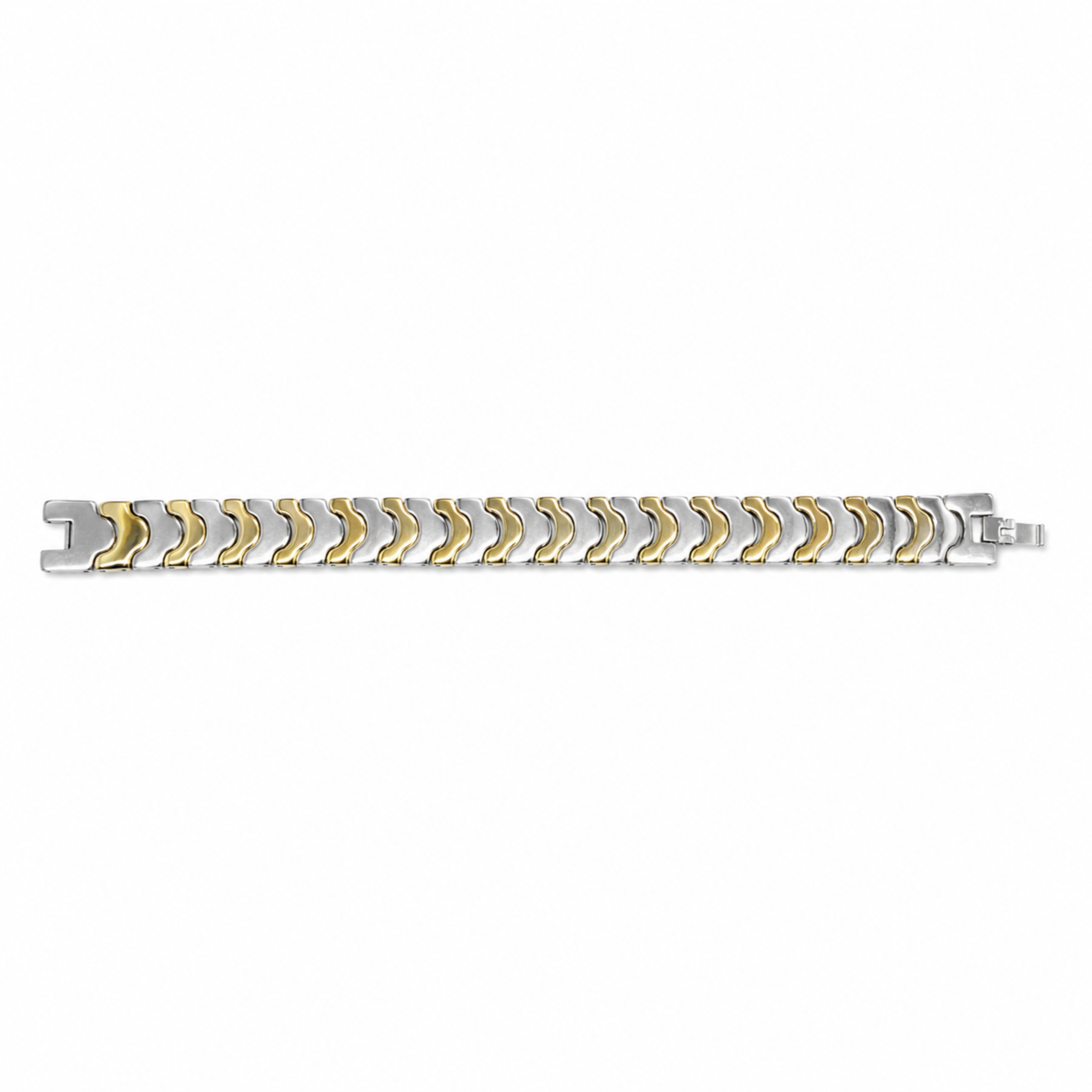 Bria By Saar 18K Gold & Silver Plated Adjustable Wave Link Bracelet For Men & Women | Premium Anti-Tarnish Fashion Bracelet | Elegant Daily Wear Jewellery For Party, Casual & Gifting