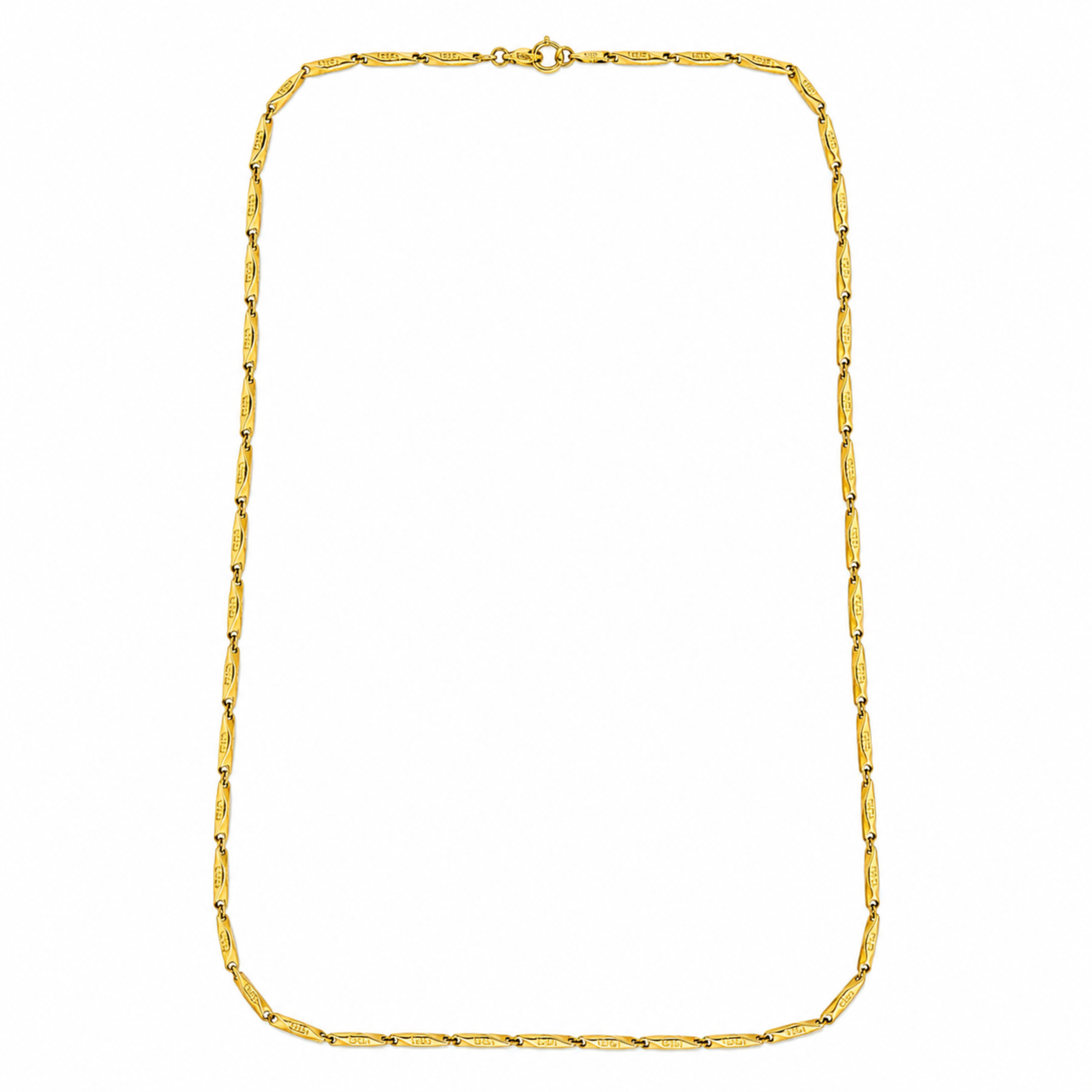 Bria By Saar Stainless Steel Golden Fancy Greek Key Chain For Men & Women | Premium Anti-Tarnish Glossy Finish Necklace | Stylish Fashion Jewellery For Daily Wear