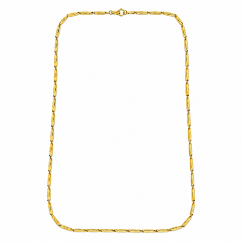 Bria By Saar Stainless Steel Golden Fancy Greek Key Chain For Men & Women | Premium Anti-Tarnish Glossy Finish Necklace | Stylish Fashion Jewellery For Daily Wear