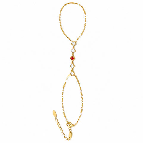 Gold Plated Star Hathphool for Women, Hand Chain with Finger Ring
