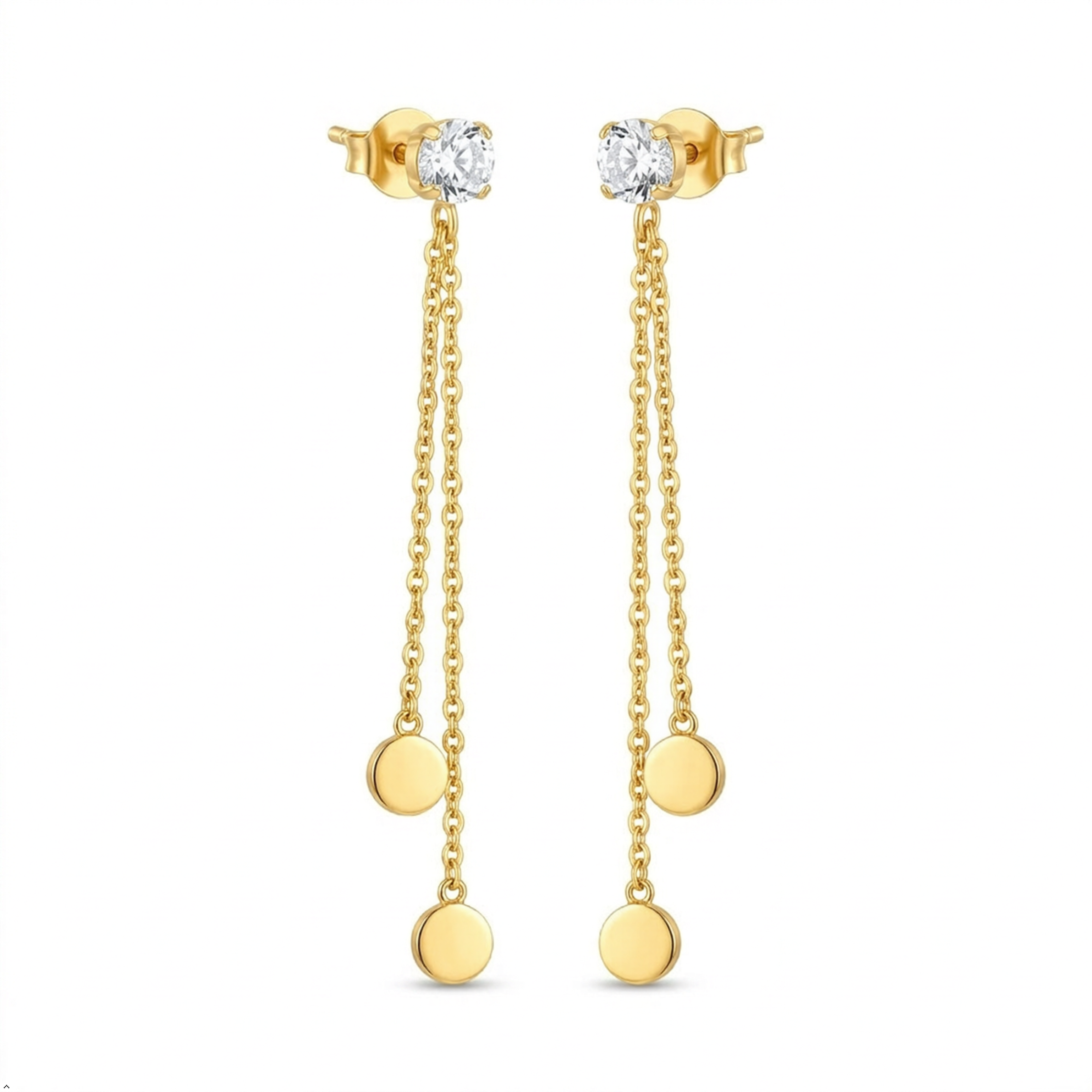 Bria By Saar 18K Gold Plated Cubic Zirconia Hoop Earrings For Women & Girls | Premium Glossy Finish Anti-Tarnish Earrings | Stylish Daily Wear Fashion Jewellery For Party, Casual & Gifting (Pair)