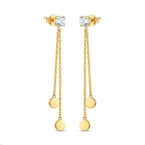 18K Gold Plated Cubic Zirconia Hoop Earrings For Women & Girls | Premium Glossy Finish Anti-Tarnish Earrings | Stylish Daily Wear Fashion Jewellery For Party, Casual & Gifting (Pair of 1)