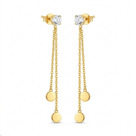 Bria By Saar 18K Gold Plated Cubic Zirconia Hoop Earrings For Women & Girls | Premium Glossy Finish Anti-Tarnish Earrings | Stylish Daily Wear Fashion Jewellery For Party, Casual & Gifting (Pair)