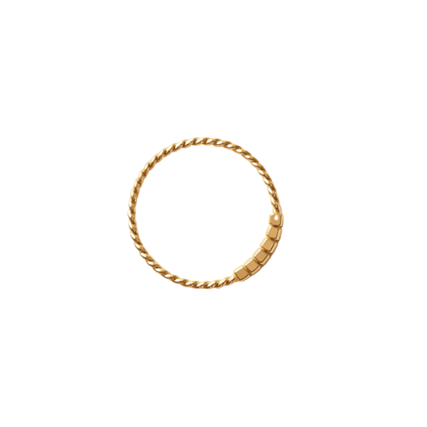 Stainless Steel Golden Cubic Zirconia Gold-Plated Ring For Men & Women | Premium Crystal Studded Fashion Band | Anti-Tarnish Stylish Daily Wear Jewellery Gift | (Size- 8)