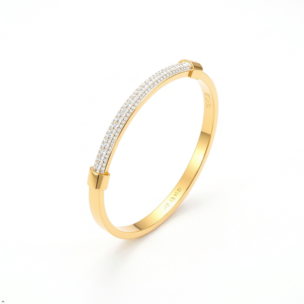 Bria By Saar Stainless Steel Golden Adjustable Gold Plated Kada Bracelet With Greek Key Pattern For Women | Premium Anti-Tarnish Open Cuff Bracelet | Stylish Daily Wear Fashion Jewellery