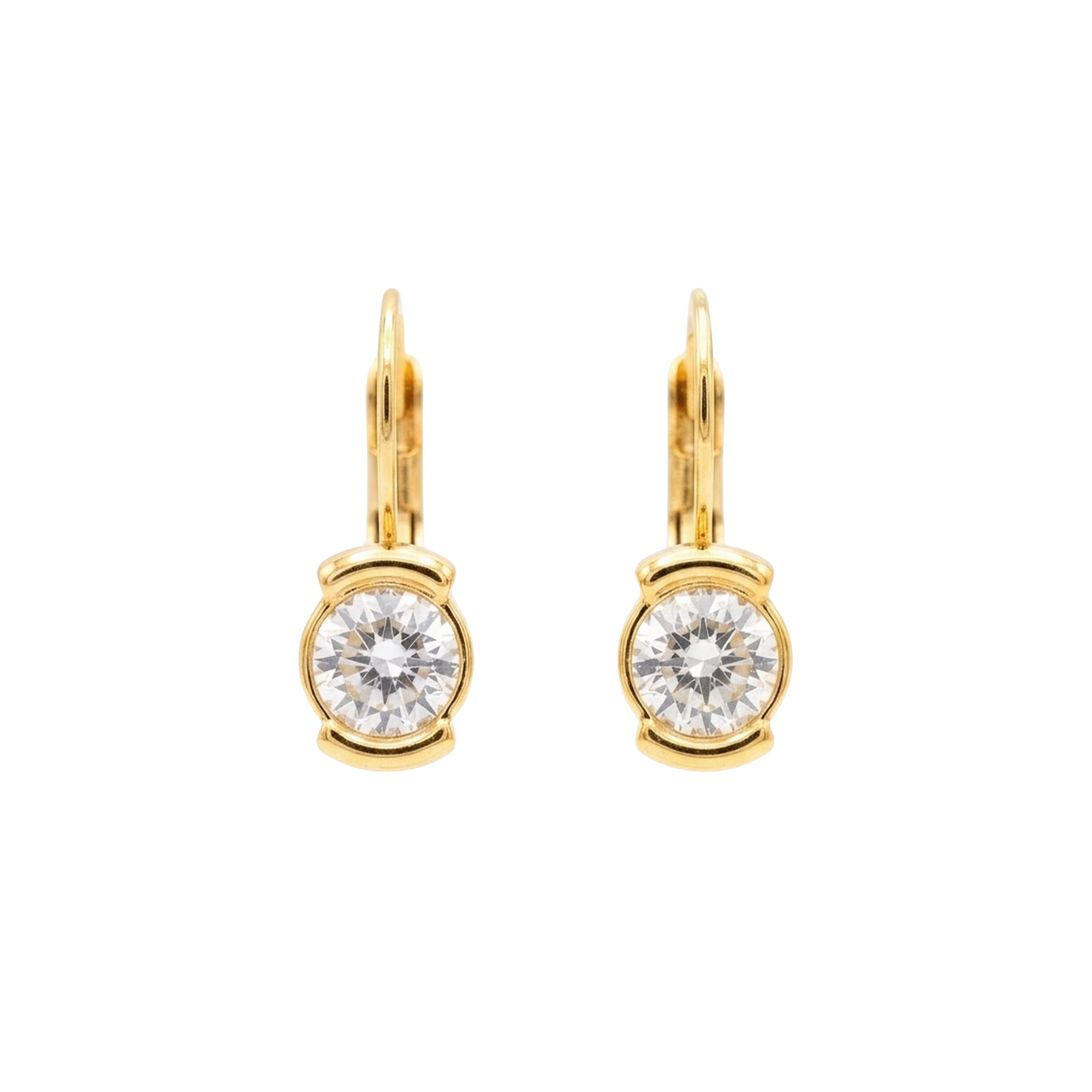 Bria By Saar 18K Gold Triangular Stud Setting Earrings For Women & Girls | Premium Glossy Finish Anti-Tarnish Earrings | Stylish Daily Wear Fashion Jewellery For Party, Casual & Gifting (Pair)