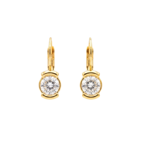 Bria By Saar 18K Gold Triangular Stud Setting Earrings For Women & Girls | Premium Glossy Finish Anti-Tarnish Earrings | Stylish Daily Wear Fashion Jewellery For Party, Casual & Gifting (Pair)