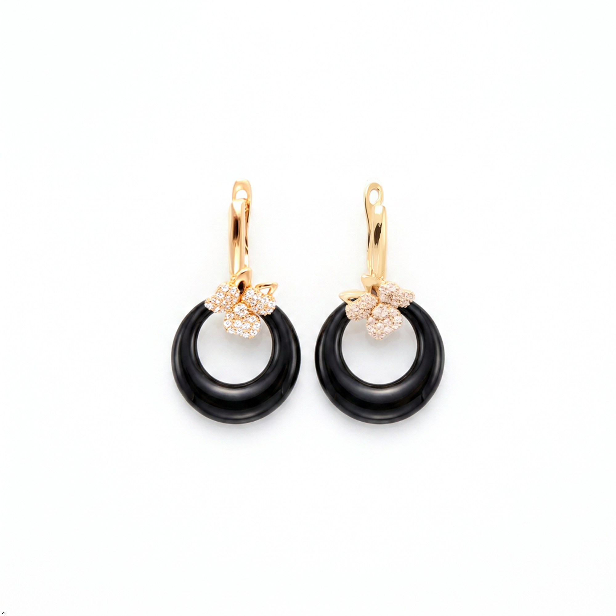 Bria By Saar Copper Gold-Plated Cubic Zirconia Stud Earrings For Women & Girls | Premium Glossy Finish Anti-Tarnish Earrings | Stylish Daily Wear Fashion Jewellery For Party, Casual & Gifting