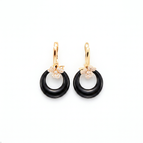 Bria By Saar Copper Gold-Plated Cubic Zirconia Stud Earrings For Women & Girls | Premium Glossy Finish Anti-Tarnish Earrings | Stylish Daily Wear Fashion Jewellery For Party, Casual & Gifting