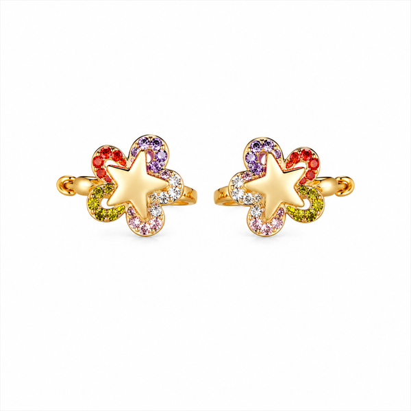 Copper Gold-Plated Cubic Zirconia Stud Earrings For Women & Girls | Premium Glossy Finish Anti-Tarnish Earrings | Stylish Daily Wear Fashion Jewellery For Party, Casual & Gifting (Pair)