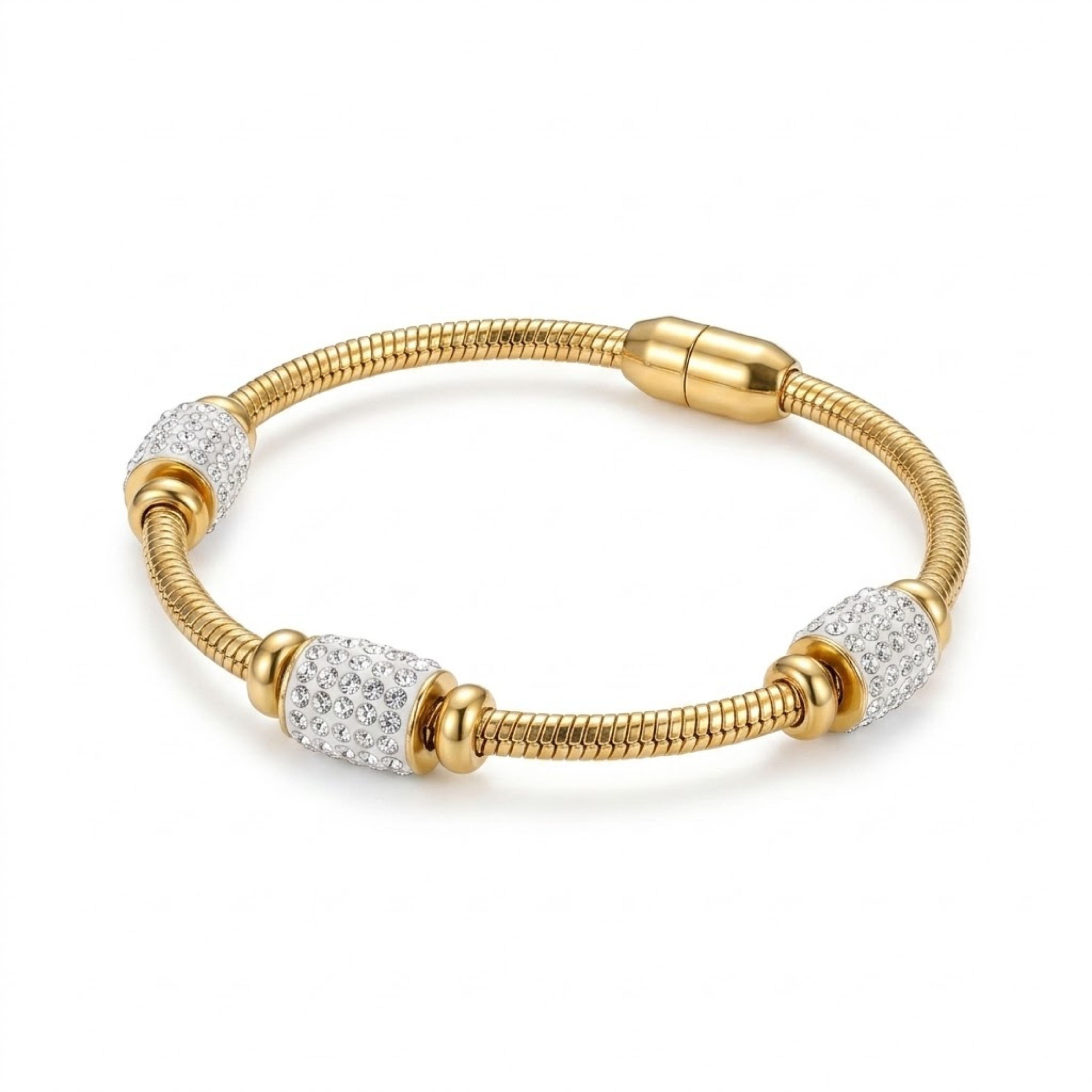 Bria By Saar Stainless Steel Golden Adjustable Gold Plated Kada Bracelet With Greek Key Pattern For Women | Premium Anti-Tarnish Open Cuff Bracelet | Stylish Daily Wear Fashion & Gifting