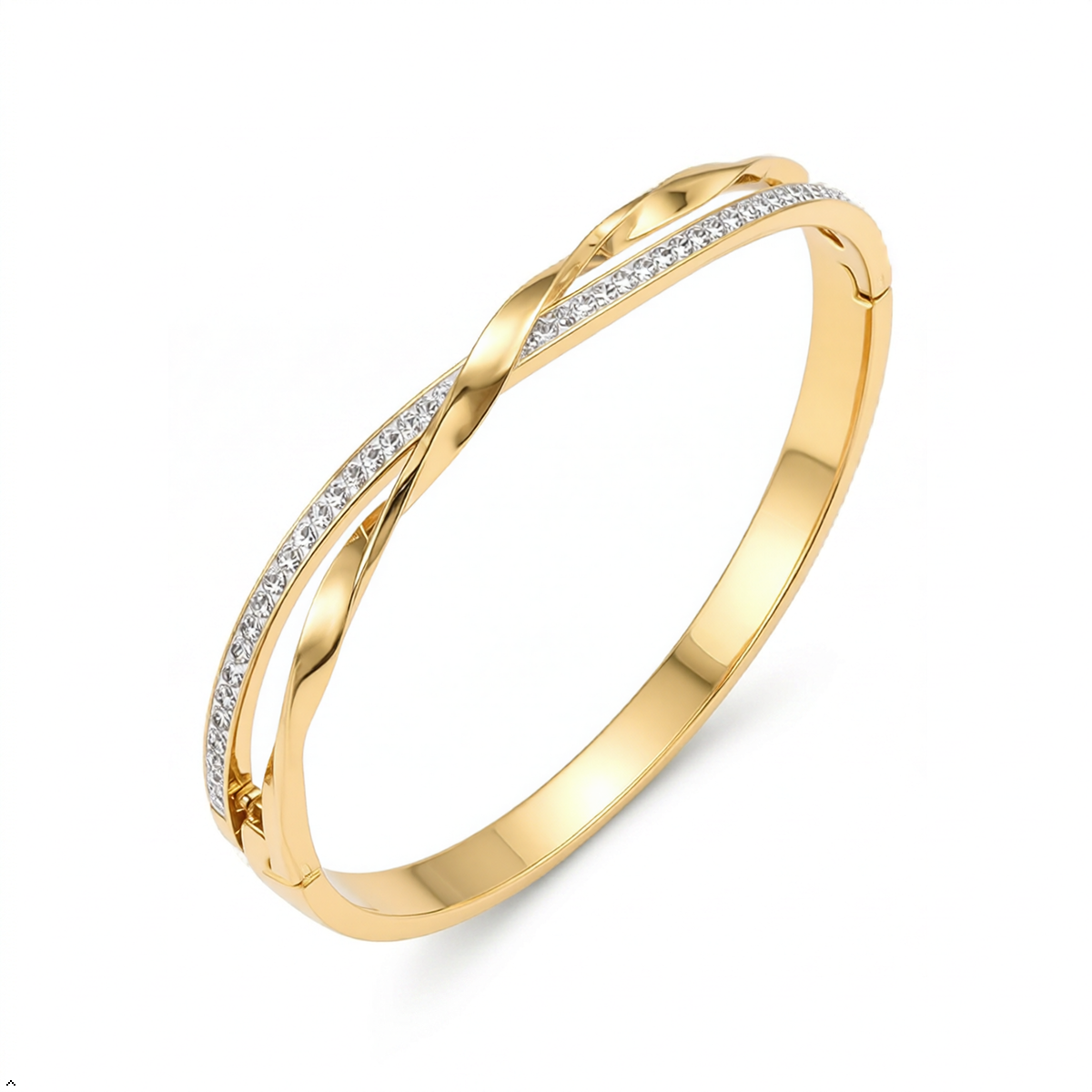 Bria By Saar Stainless Steel Golden Adjustable Gold Plated Kada Bracelet With Greek Key Pattern For Women | Premium Anti-Tarnish Open Cuff Bracelet | Stylish Daily Wear Fashion Jewellery