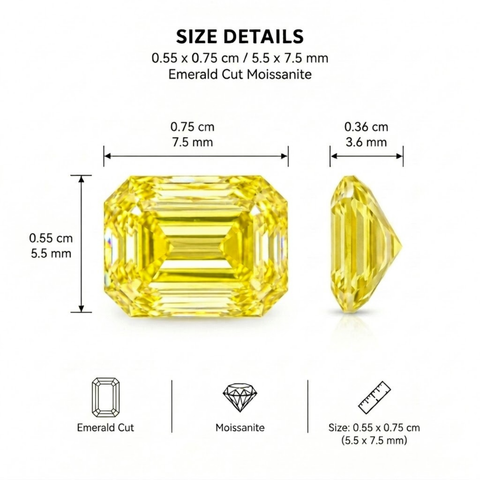 Luxury 2.2 Carat Oval Cut Moissanite Loose Stone 6.5x8.5mm – Yellow Color VVS1 Clarity with GRA Certificate | Brilliant Diamond-Like Certified Gemstone for Rings, Pendants, Earrings & Custom Jewelry Men &  Women | Stone Only