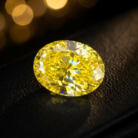 Luxury 1.96 Carat Oval Cut Moissanite Loose Stone 7x9mm – Golden Yellow VVS1 Clarity Certified Moissanite Gemstone with GRA Certificate | Brilliant Cut Loose Gem for Rings, Pendants, Earrings & Custom Jewelry | Men & Women