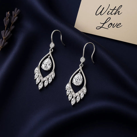 Exquisite Teardrop Crystal Dangle Earrings