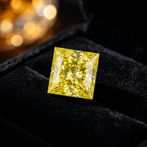 Luxury 1.56 Carat Oval Cut Moissanite Loose Stone 6.5x6.5mm – Golden Yellow Color VVS1 Clarity with GRA Certificate | Brilliant Diamond-Like Certified Gemstone for Rings, Pendants, Earrings & Custom Jewelry | Stone Only