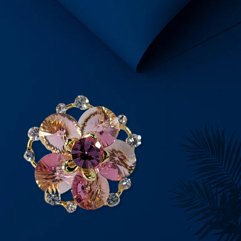 Crystal Flower Brooch 19