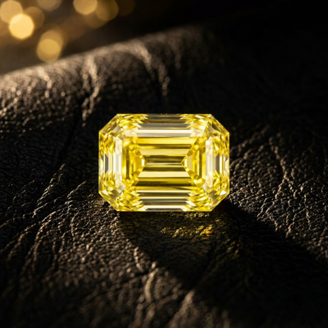 Luxury 1.36 Carat Golden Yellow Moissanite Loose Stone 5.5x7.5mm | VVS1 Clarity GRA Certified Brilliant Cut Gemstone for Rings, Pendants, Earrings & Custom Jewelry Men & Women | Stone Only