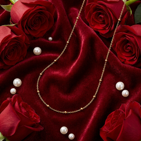 Bria By Saar Stainless Steel Golden Cuban Link & Ball Chain For Men & Women | Premium Glossy Finish Anti-Tarnish Necklace Chain | Stylish Fashion Jewellery For Daily Wear