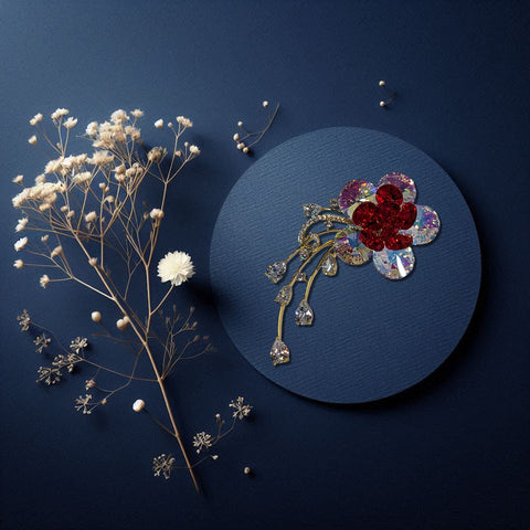 Crystal Flower Brooch4