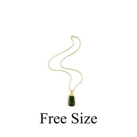 BRIA BY SAAR 925 Sterling Silver Gold-Plated Green Gemstone Pendant Necklace | Timeless Elegant Jewellery for Everyday & Special Occasions