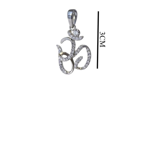 BRIA BY SAAR Elegant Om Pendant Without Chain in 925 Sterling Silver – Lightweight Religious & Meditation Spiritual Symbol of Peace & Positivity Jewelry for Men and Women