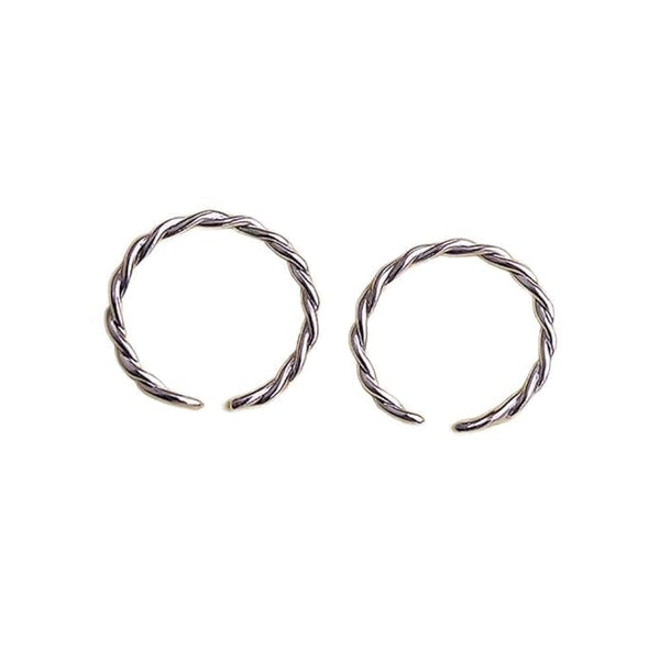 925 Sterling Silver Twisted Band Adjustable Ring/Toe Ring for Women & Girls | Minimal & Elegant Everyday Jewelry (1 Pair)