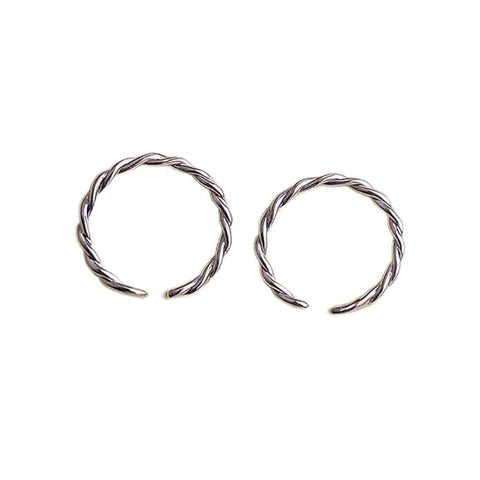 925 Sterling Silver Twisted Band Adjustable Ring/Toe Ring for Women & Girls | Minimal & Elegant Everyday Jewelry (1 Pair)