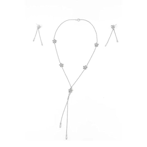 BRIA BY SAAR 925 Sterling Silver Marcasite Stone Necklace Set for Women & Girls | Elegant Vintage-Inspired Jewelry with Matching Earrings | Royal Fine Jewellery Gift