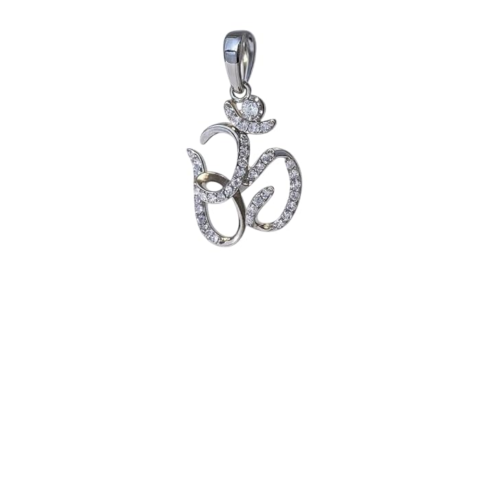 BRIA BY SAAR Elegant Om Pendant Without Chain in 925 Sterling Silver – Lightweight Religious & Meditation Spiritual Symbol of Peace & Positivity Jewelry for Men and Women