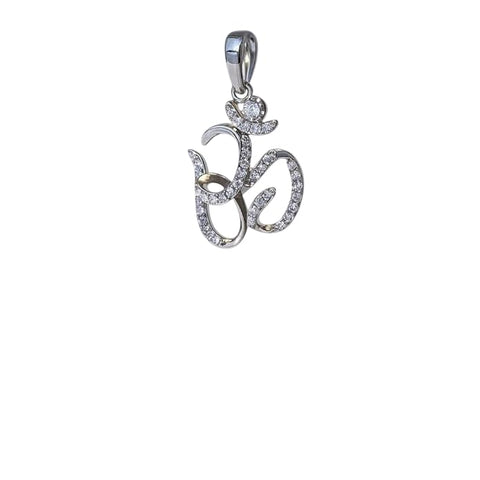BRIA BY SAAR Elegant Om Pendant Without Chain in 925 Sterling Silver – Lightweight Religious & Meditation Spiritual Symbol of Peace & Positivity Jewelry for Men and Women