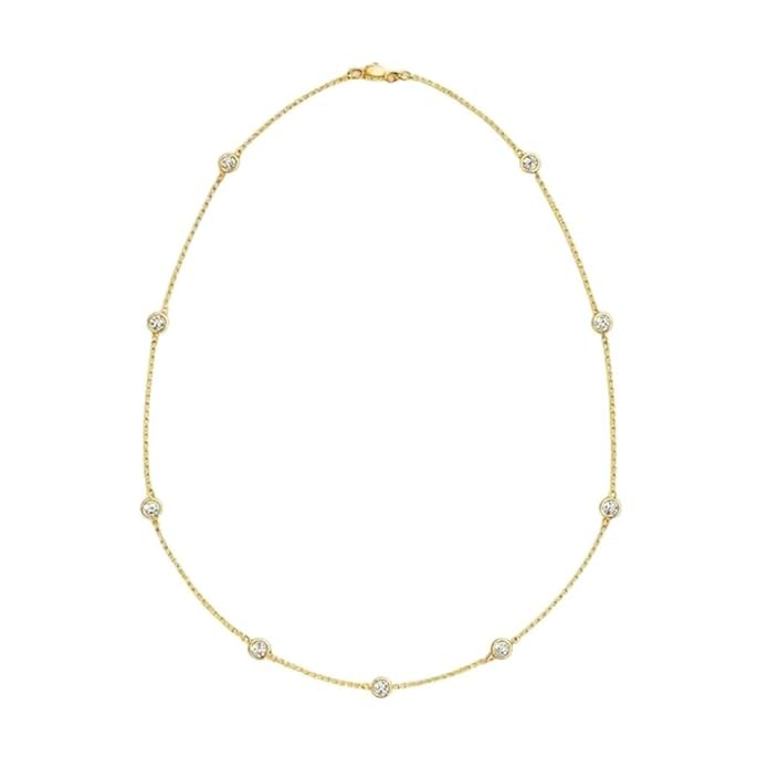 BRIA BY SAAR 925 Sterling Silver Gold Plated Necklace Chain for Women & Girls | Elegant Lightweight Daily Wear Jewellery | Sparkling Minimalist Accessory for Parties & Gifting