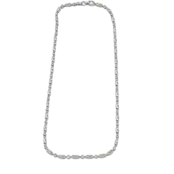 BRIA BY SAAR 925 Sterling Silver Matar Mala Chain for Women & Girls | Elegant Lightweight Beaded Silver Necklace | Traditional Heritage Daily Wear Fine Jewellery