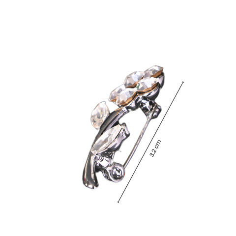 Crystal Flower Brooch – Elegant Floral Pin for Women