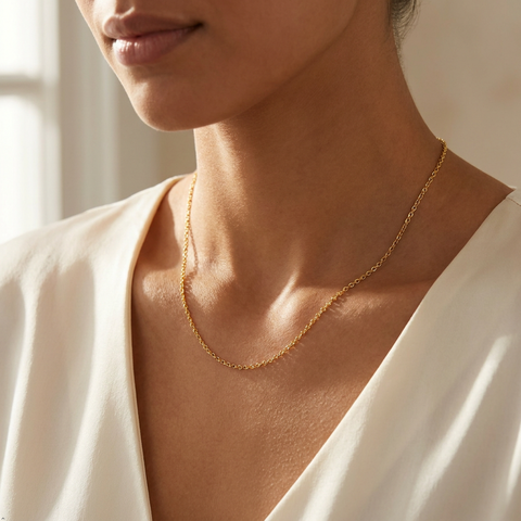 Bria By Saar Stainless Steel Golden Cuban Link Chain For Men & Women | Premium Glossy Finish Anti-Tarnish Necklace Chain | Stylish Hip Hop Fashion Jewellery