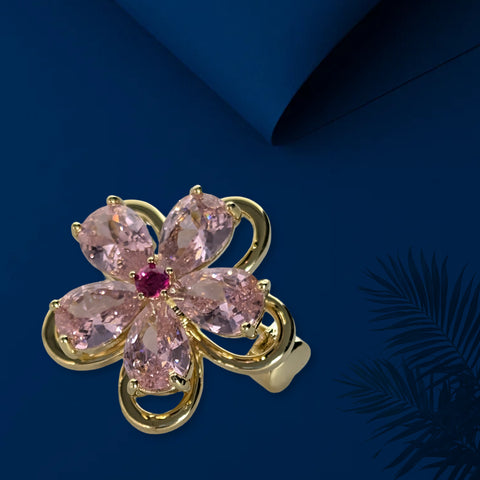Crystal Flower Brooch 14
