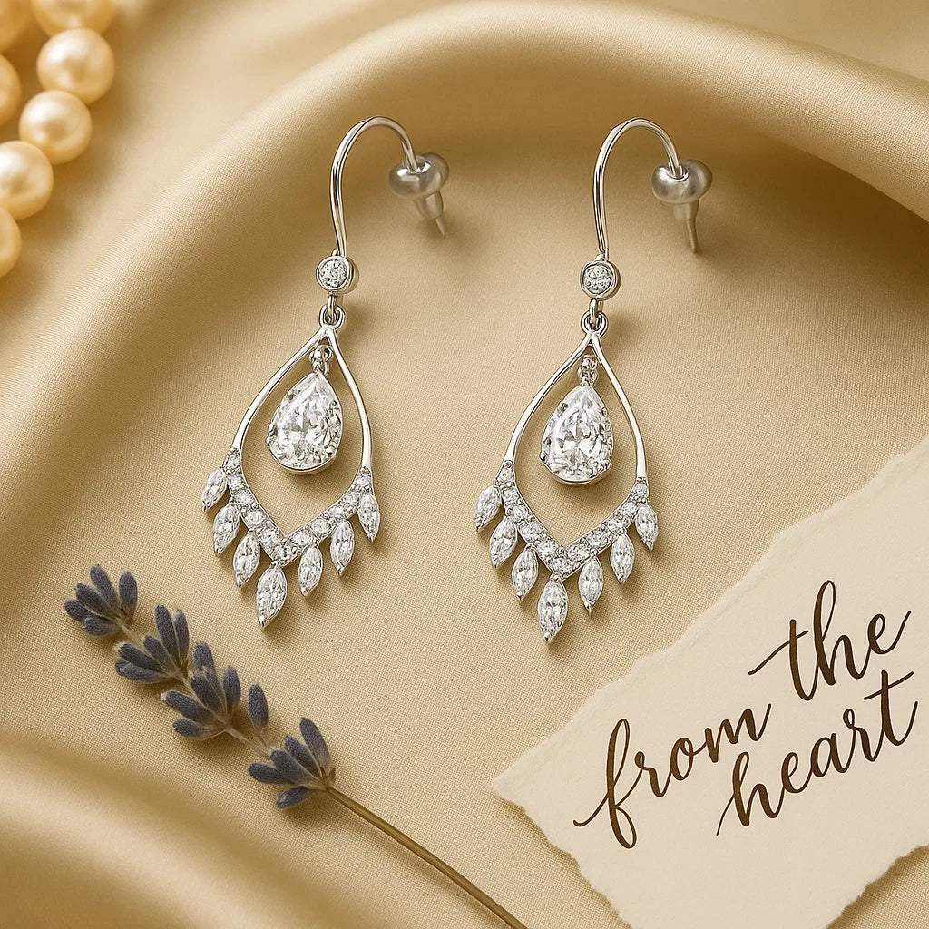 Exquisite Teardrop Crystal Dangle Earrings