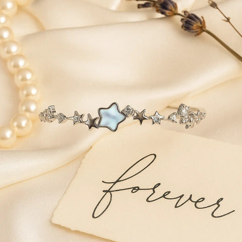 Elegant Silver Star Bracelet for Women & Girls