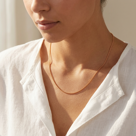 Bria By Saar Stainless Steel Franco Chain Necklace For Men & Women | Strong Square Link Unisex Chain | Durable Rust-Resistant Minimal Stylish Daily Wear